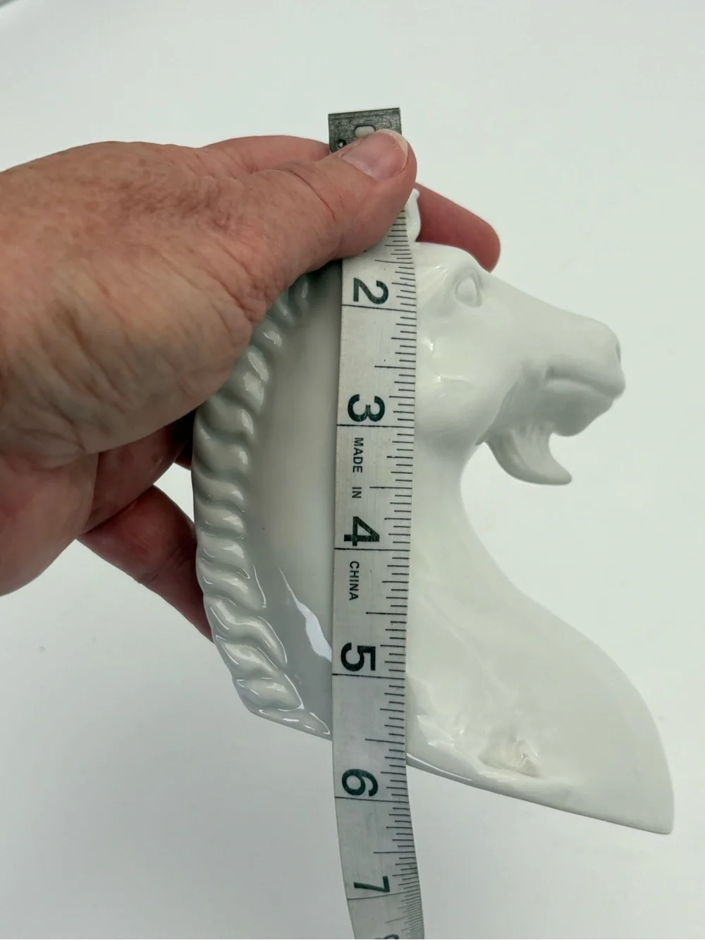 White Glazed Ceramic Unicorn Hook